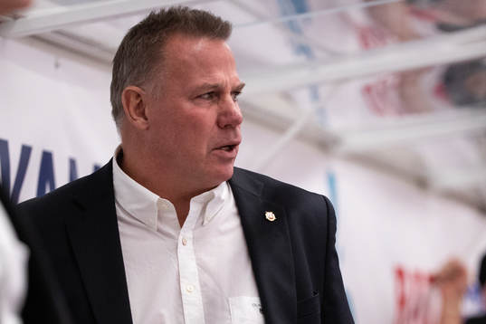 Moras tränare Mats Lusth  i ishockeymatchen i SHL mellan