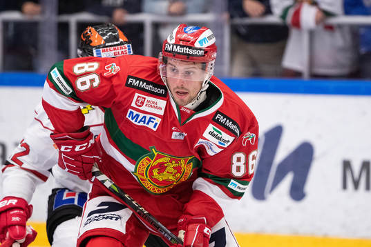 Moras Mathias Bromé  i ishockeymatchen i SHL mellan Mora