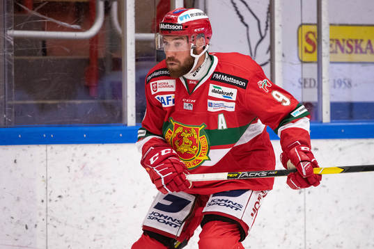 Moras Andrew Rowe  i ishockeymatchen i SHL mellan Mora och