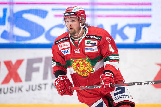 Moras Viktor Amnér  i ishockeymatchen i SHL mellan Mora