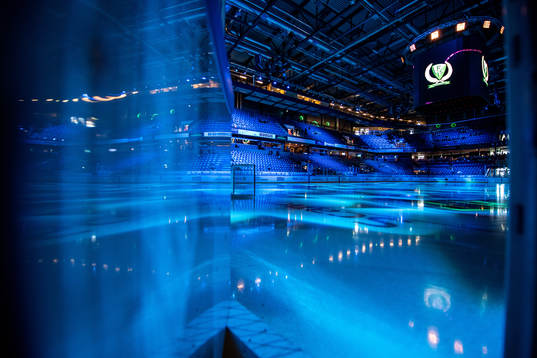 Generell vy över isen innan ishockeymatchen i SHL mellan