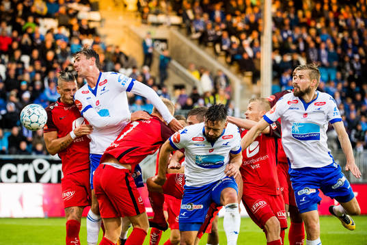Fredrik Knudsen of Haugesund scores the 1-3 goal