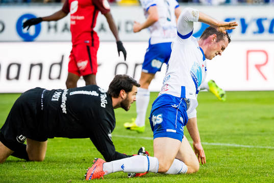 Kristoffer Haraldseid of Haugesund reacts