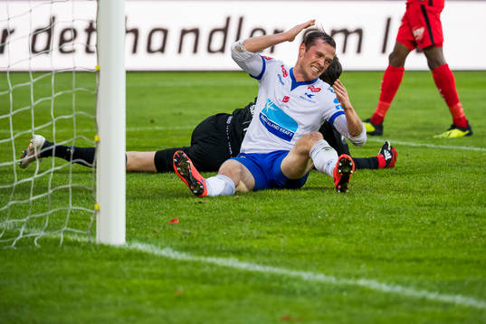 Kristoffer Haraldseid of Haugesund reacts