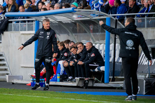 Lars Arne Nilsen, head coach of Brann, and Eirik Horneland,