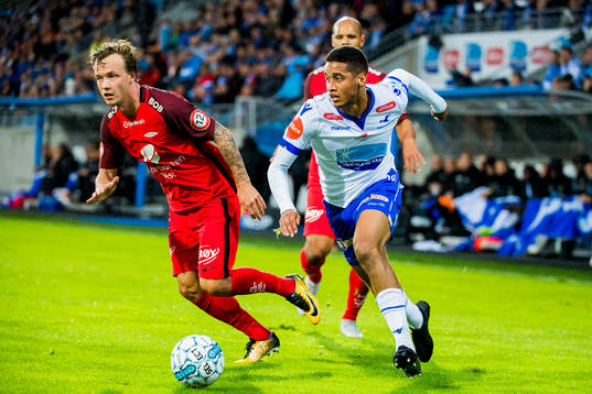 Fredrik Haugen of Brann and Bruno Miguel Santos Leite of
