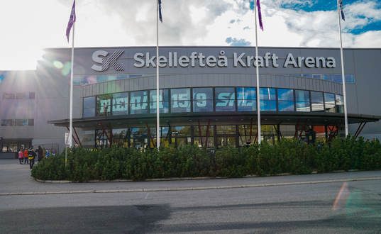 Exteriörbild på Skellefteå Kraft Arena