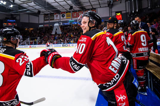 Luleås Jesper Sellgren och Einar Emanuelsson jublar