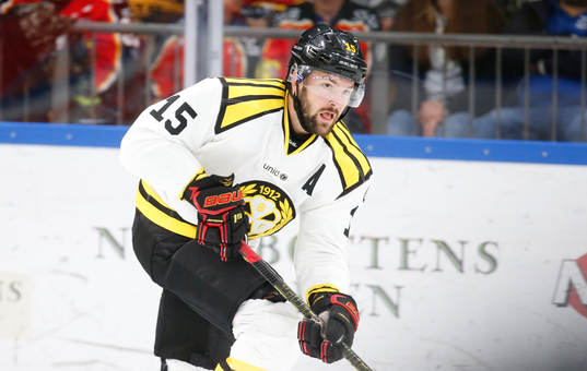 Brynäs Simon Bertilsson i ishockeymatchen i SHL mellan