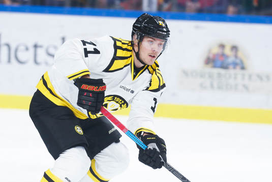 Brynäs Joel Kellman i ishockeymatchen i SHL mellan Luleå