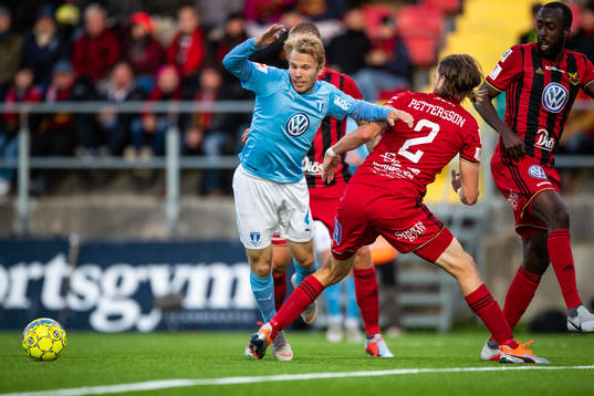 Malmö FFs Oscar Lewicki och Östersunds Tom Pettersson i