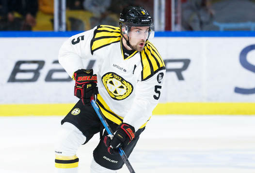 Brynäs Lukas Kilström i ishockeymatchen i SHL mellan