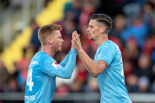 Malmö FFs Anders Christiansen och Marcus Antonsson jublar