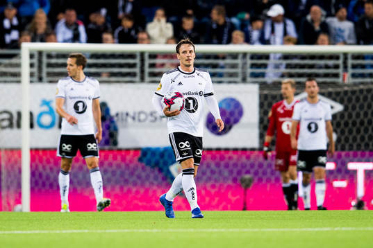 Mike Jensen of Rosenborg looks dejected