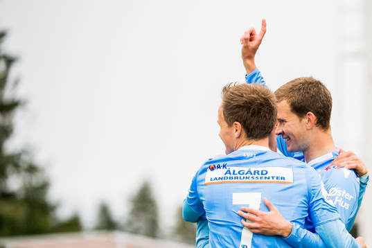 Vegard Østraat Erlien of Sandnes Ulf celebrates with