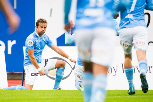 Bjørnar Holmvik of Sandnes Ulf celebrates