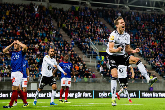Anders Konradsen of Rosenborg celebrates the 1-2 goal