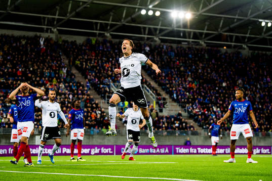 Anders Konradsen of Rosenborg celebrates the 1-2 goal