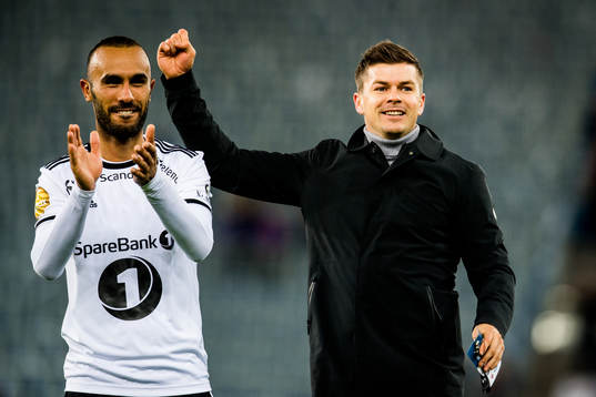 Issam Jebali and Pål André Helland of Rosenborg celebrate