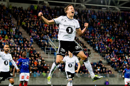 Anders Konradsen of Rosenborg celebrates the 1-2 goal