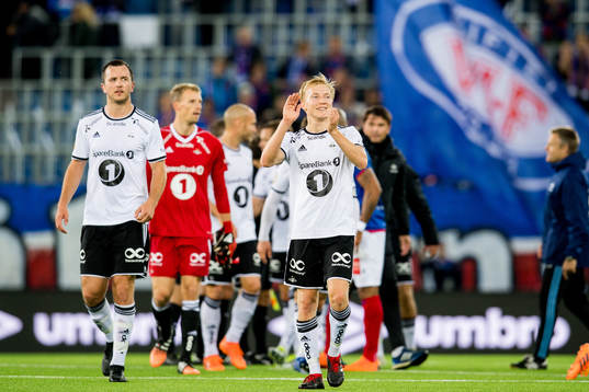 Birger Meling of Rosenborg celebrates