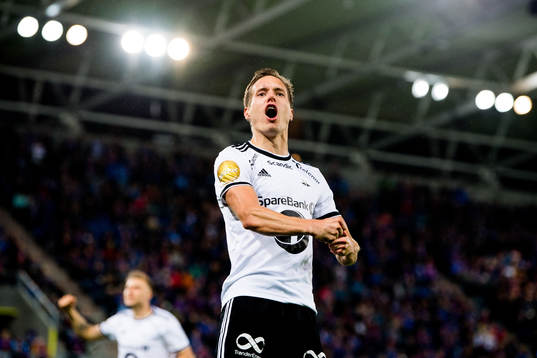 Anders Konradsen of Rosenborg celebrates the 1-2 goal