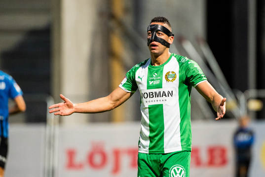Hammarbys Nikola Djurdjic reagerar