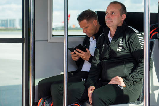 Geir Bakke, head coach of Sarpsborg 08, arrive at Ataturk