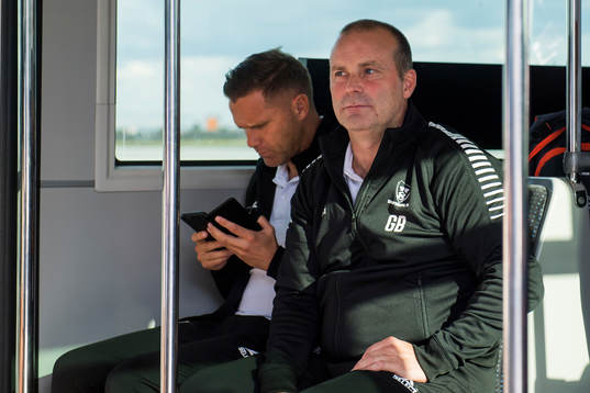 Geir Bakke, head coach of Sarpsborg 08, arrive at Ataturk