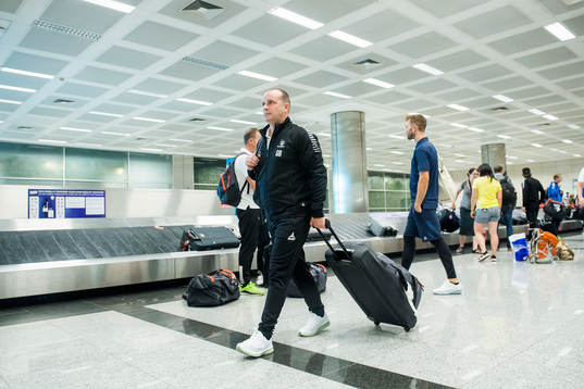 Geir Bakke, head coach of Sarpsborg 08, arrive at Ataturk