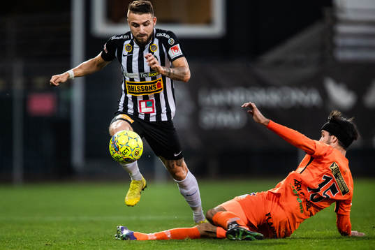 Landskronas Filip Pivkovski och Varbergs Oliver Stanisic