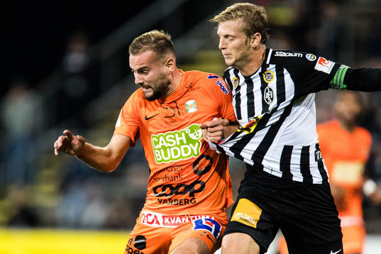 Varbergs Perparim Beqaj och Landskronas Philip Andersson