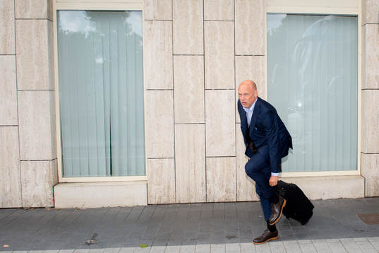 Head coach Uwe Rösler  of Malmö FF arrives at the hotel