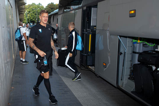 Goalkeeper Johan Dahlin of Malmö FF arrives at the hotel
