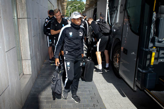 Fouad Bachirou of Malmö FF arrives at the hotel