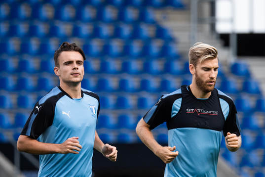 Andreas Vindheim and Rasmus Bengtsson of Malmö FF