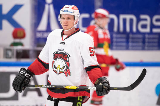 Malmö Redhawks Tobias Ekberg  i ishockeymatchen i SHL