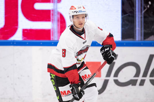 Malmö Redhawks Johan Olofsson  i ishockeymatchen i SHL