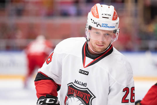 Malmö Redhawks Axel Wemmenborn  i ishockeymatchen i SHL