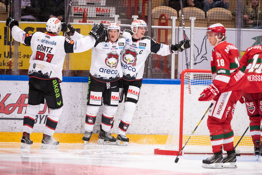 Malmö Redhawks Emil Sylvegård  jublar