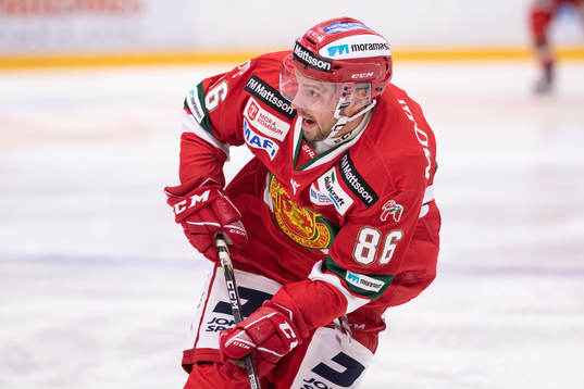 Moras Mathias Bromé  i ishockeymatchen i SHL mellan Mora