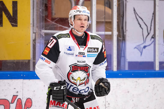 Malmö Redhawks Tobias Ekberg  i ishockeymatchen i SHL