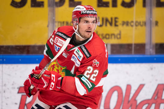 Moras Matt Bailey  i ishockeymatchen i SHL mellan Mora och