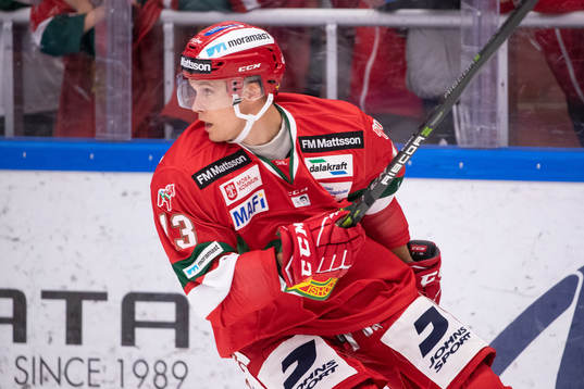 Moras Emil Bejmo  i ishockeymatchen i SHL mellan Mora och
