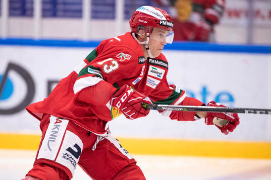 Moras Emil Bejmo  i ishockeymatchen i SHL mellan Mora och