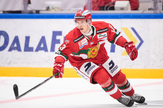 Moras Emil Bejmo  i ishockeymatchen i SHL mellan Mora och