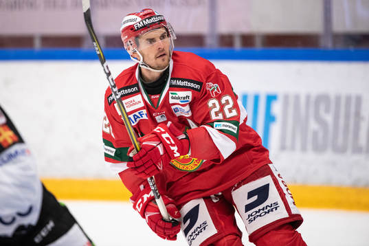 Moras Matt Bailey  i ishockeymatchen i SHL mellan Mora och