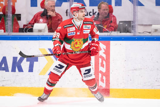 Moras Ryan Johnston  i ishockeymatchen i SHL mellan Mora
