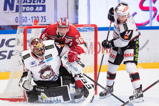 Moras Mathias Bromé och Malmö Redhawks målvakt
