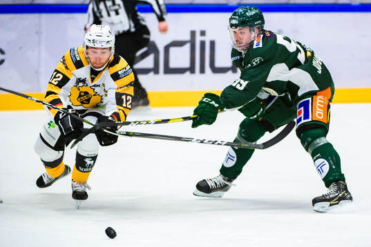 Skellefteås Adam Pettersson och Färjestads Linus Johansson
